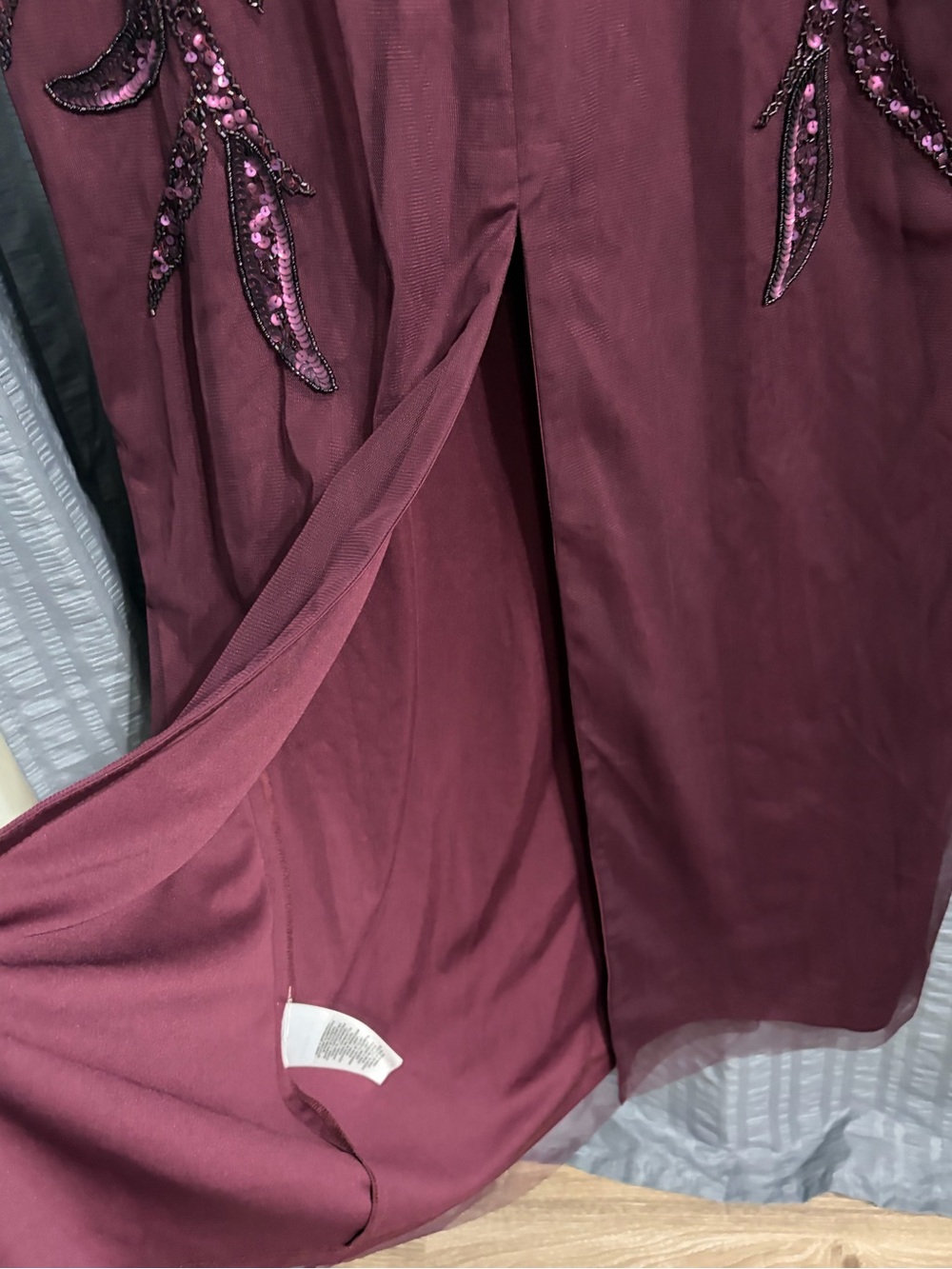Adrianna Papell Burgundy Sequin Beaded Dress - Picture 6 of 13